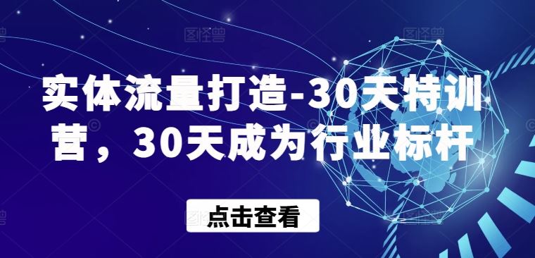 实体流量打造-30天特训营，30天成为行业标杆-新星起源