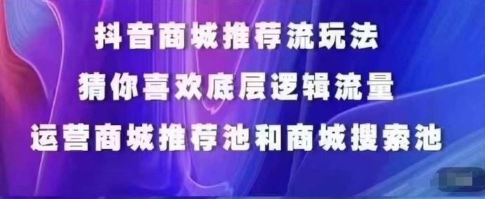 抖音商城运营课程，猜你喜欢入池商城搜索商城推荐人群标签覆盖-新星起源