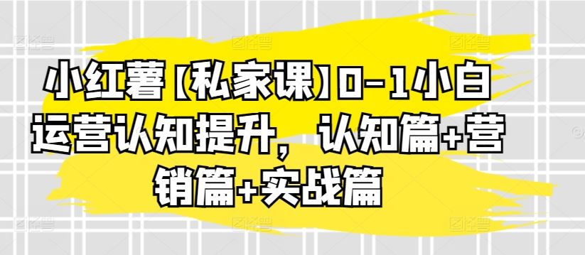 小红薯【私家课】0-1小白运营认知提升，认知篇+营销篇+实战篇-新星起源