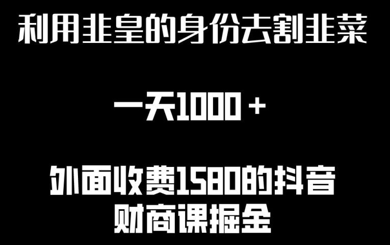 利用非皇的身份去割韭菜，一天1000+(附详细资源)【揭秘】-新星起源