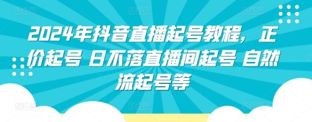 2024年抖音直播起号教程，正价起号 日不落直播间起号 自然流起号等-新星起源