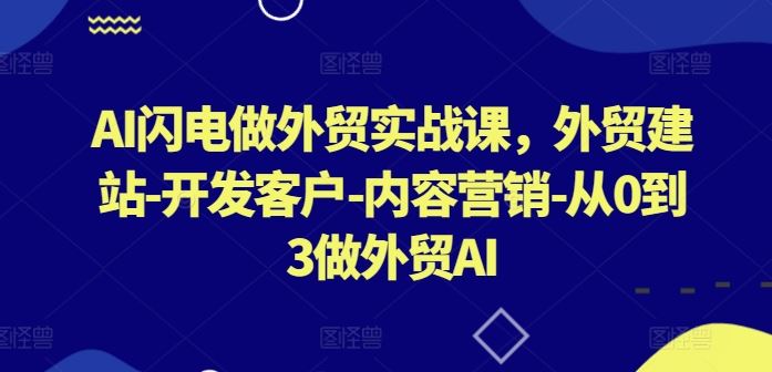 AI闪电做外贸实战课，​外贸建站-开发客户-内容营销-从0到3做外贸AI-新星起源