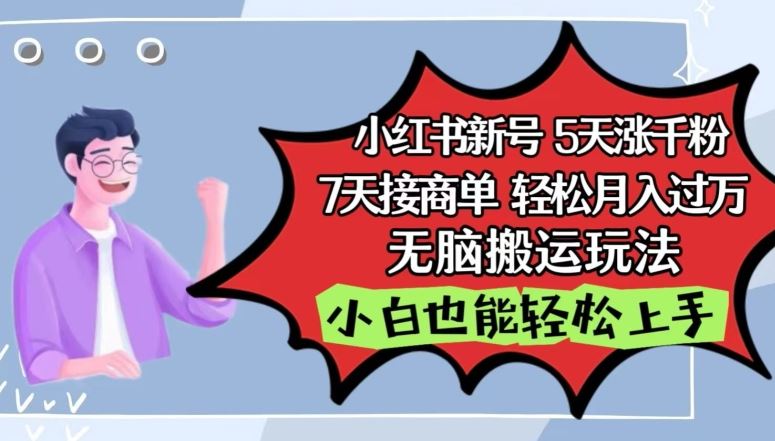 小红书影视泥巴追剧5天涨千粉，7天接商单，轻松月入过万，无脑搬运玩法【揭秘】-新星起源