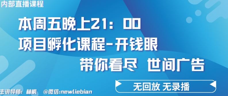 4.26日内部回放课程《项目孵化-开钱眼》赚钱的底层逻辑【揭秘】-新星起源