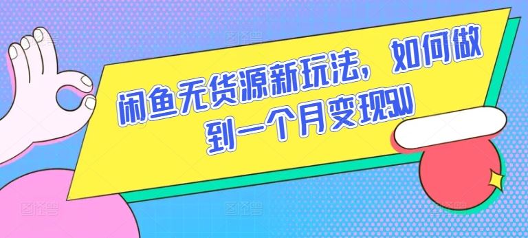 闲鱼无货源新玩法，如何做到一个月变现5W【揭秘】-新星起源