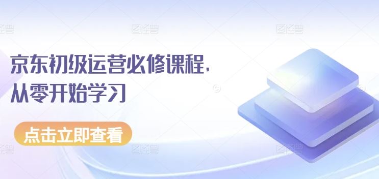 京东初级运营必修课程，从零开始学习-新星起源