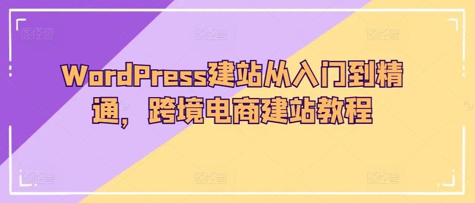 WordPress建站从入门到精通，跨境电商建站教程-新星起源