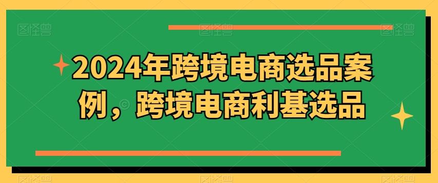 2024年跨境电商选品案例，跨境电商利基选品-新星起源