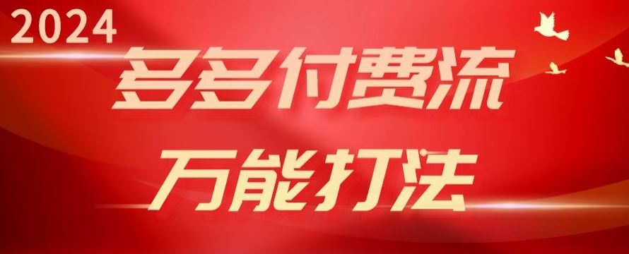 2024多多付费流万能打法、强付费起爆、流量逻辑、高转化、高投产【揭秘】-新星起源