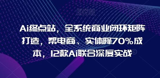 Ai终点站，全系统商业闭环矩阵打造，帮电商、实体降70%成本，12款Ai联合深度实战-新星起源