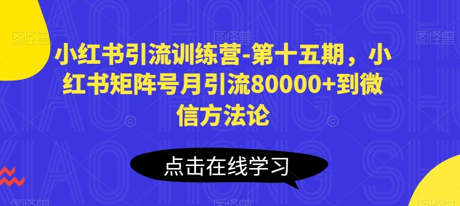 小红书引流训练营-第十五期，小红书矩阵号月引流80000+到微信方法论-新星起源