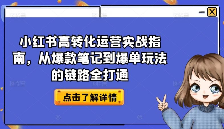 小红书高转化运营实战指南，从爆款笔记到爆单玩法的链路全打通-新星起源