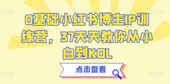 0基础小红书博主IP训练营，37天天教你从小白到KOL-新星起源