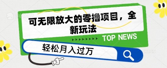 可无限放大的零撸项目，全新玩法，一天单机撸个50+没问题【揭秘】-新星起源