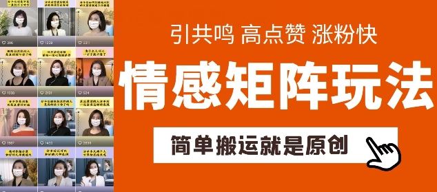 简单搬运，情感矩阵玩法，涨粉速度快，可带货，可起号【揭秘】-新星起源