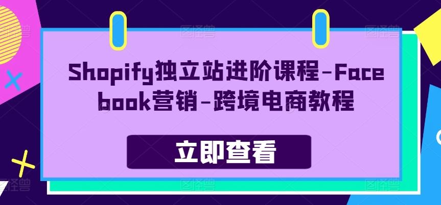 Shopify独立站进阶课程-Facebook营销-跨境电商教程-新星起源