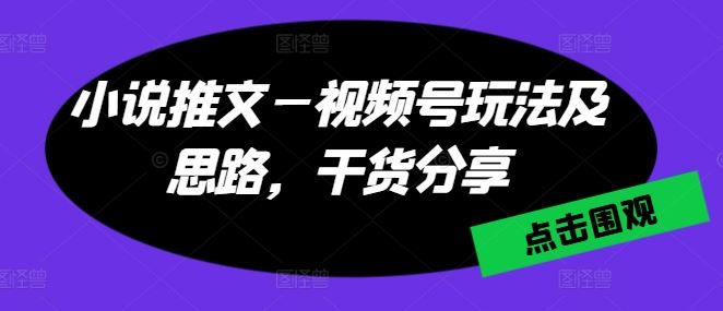 小说推文—视频号玩法及思路，干货分享-新星起源