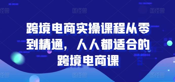 跨境电商实操课程从零到精通，人人都适合的跨境电商课-新星起源