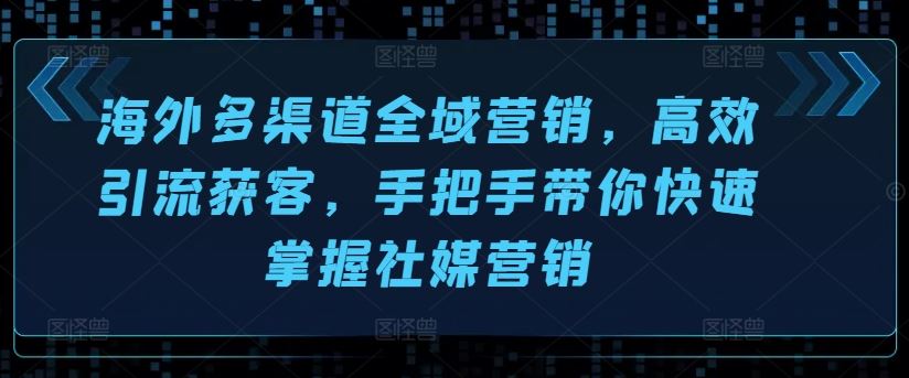 海外多渠道全域营销，高效引流获客，手把手带你快速掌握社媒营销-新星起源