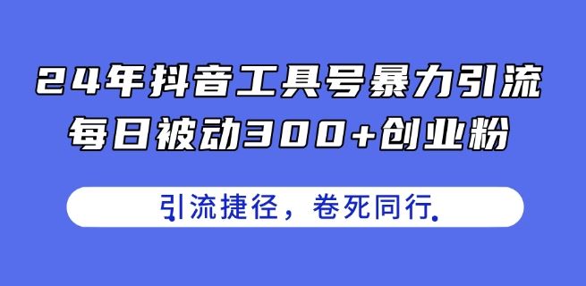 24年抖音工具号暴力引流，每日被动300+创业粉，创业粉捷径，卷死同行【揭秘】-新星起源