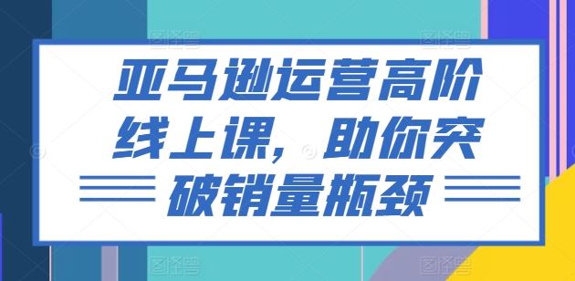 亚马逊运营高阶线上课，助你突破销量瓶颈-新星起源