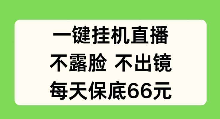 一键挂JI直播，不露脸不出境，每天保底66元【揭秘】-新星起源