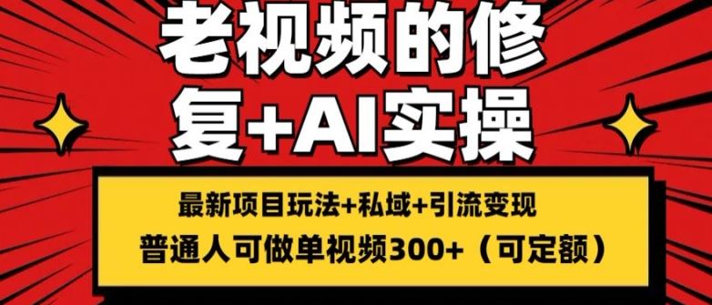 修复老视频的玩法，搬砖+引流的变现(可持久)，单条收益300+【揭秘】-新星起源