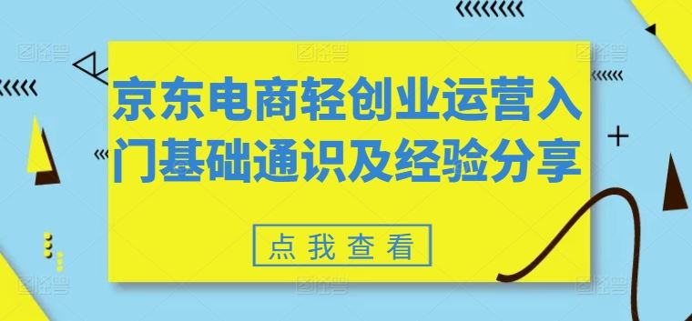 京东电商轻创业运营入门基础通识及经验分享-新星起源