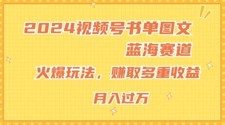 2024视频号书单图文蓝海赛道，火爆玩法，赚取多重收益，小白轻松上手，月入上万【揭秘】-新星起源