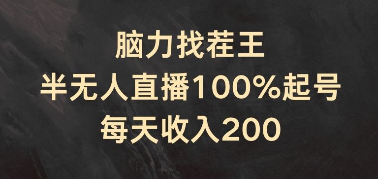 脑力找茬王，半无人直播100%起号，每天收入200+【揭秘】-新星起源