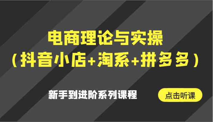 电商理论与实操（抖音小店+淘系+拼多多）新手到进阶系列课程-新星起源