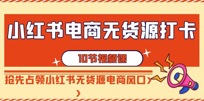 小红书电商无货源打卡，抢先占领小红书无货源电商风口（10节课）-新星起源