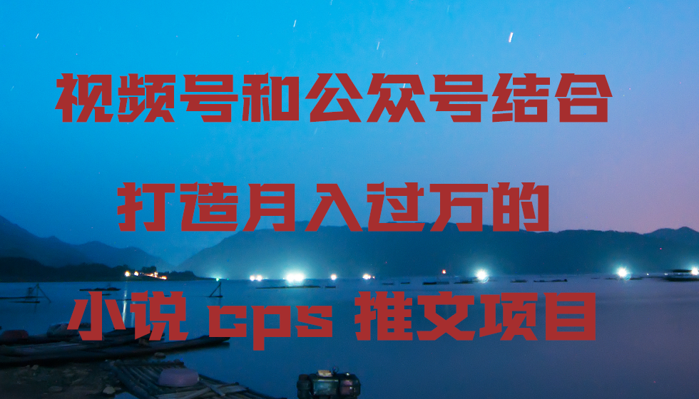 视频号和公众号结合打造月入过万的小说cps推文项目，包括市面上面的各种思路详解-新星起源