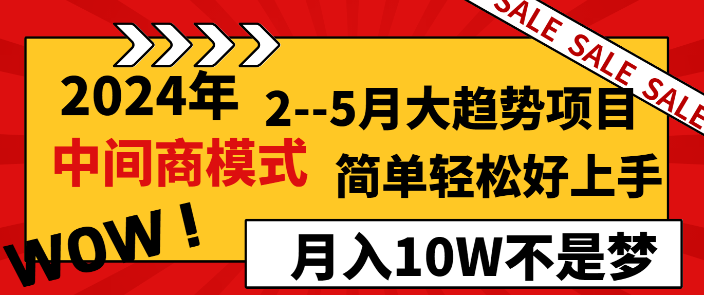 2024年2-5月大趋势项目，利用中间商模式，简单轻松好上手，月入10W不是梦-新星起源