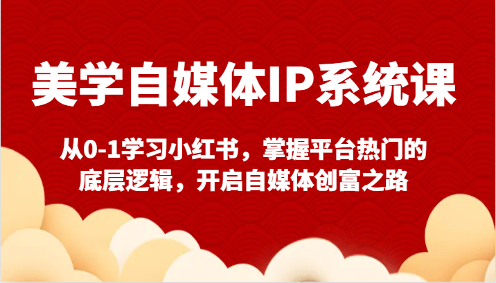 美学自媒体IP系统课-从0-1学习小红书，掌握平台热门的底层逻辑，开启自媒体创富之路-新星起源