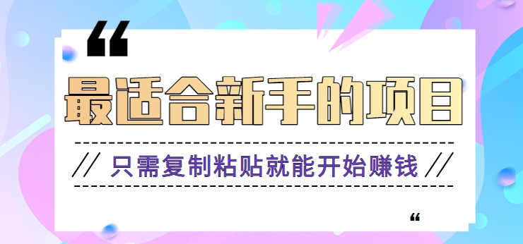 2024最适合新手操作的项目，新手小白只需复制粘贴就能开始赚钱【视频教程+软件】-新星起源