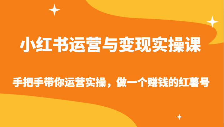 小红书运营与变现实操课-手把手带你运营实操，做一个赚钱的红薯号-新星起源