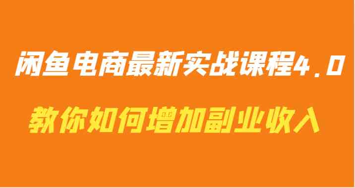 闲鱼电商最新实战课程4.0-教你如何快速增加副业收入-新星起源