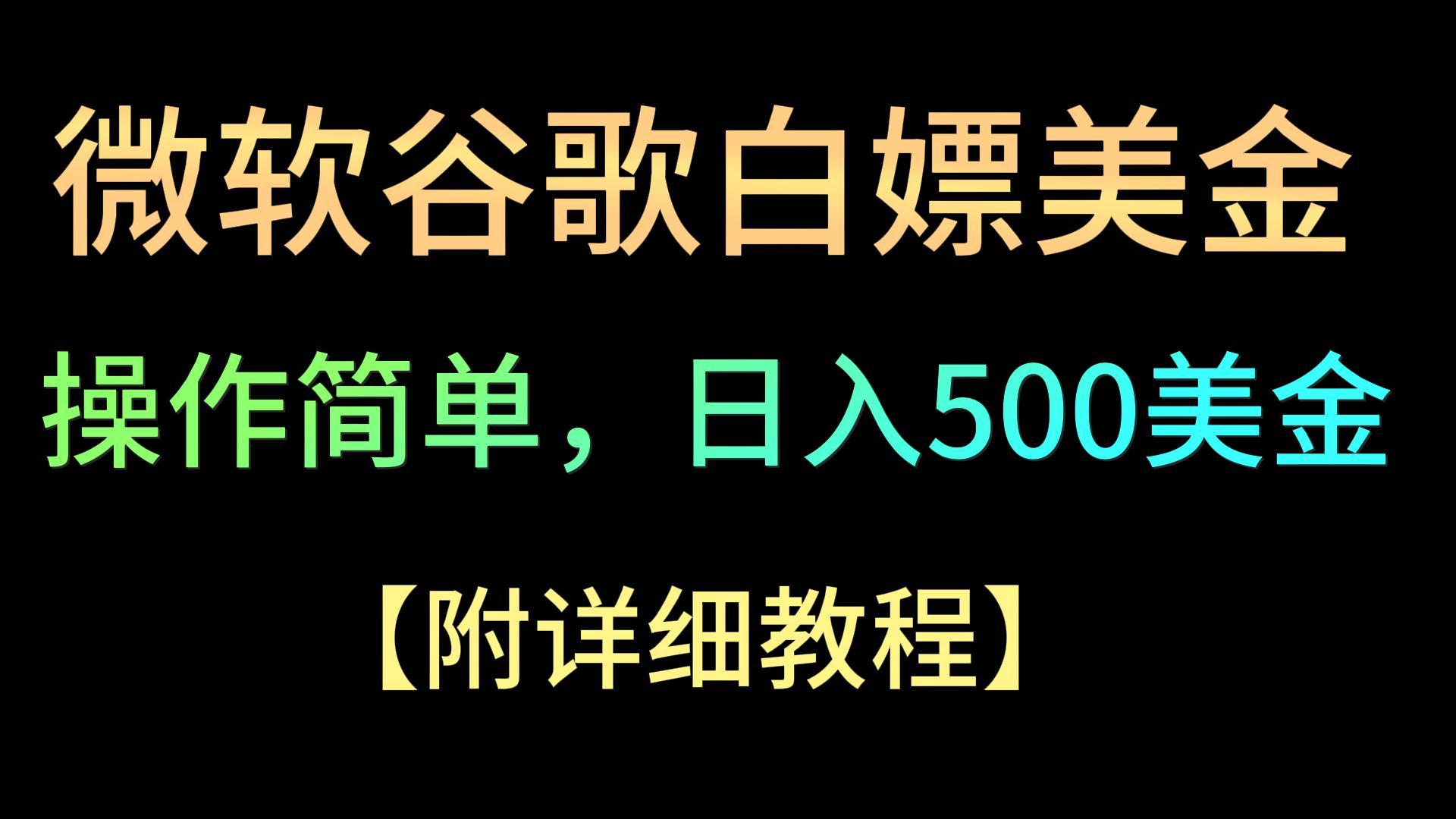 微软谷歌项目3.0，轻松日赚500+美金，操作简单，小白也可轻松入手！-新星起源