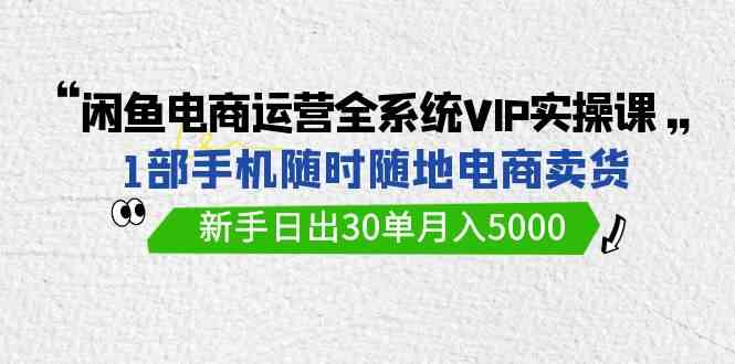 闲鱼电商运营全系统VIP实战课，1部手机随时随地卖货，新手日出30单月入5000-新星起源