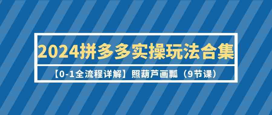 2024拼多多实操玩法合集【0-1全流程详解】照葫芦画瓢（9节课）-新星起源