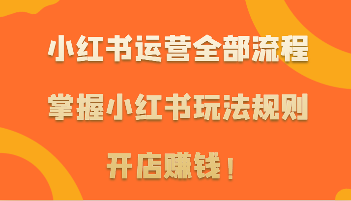 小红书运营全部流程，掌握小红书玩法规则，开店赚钱！-新星起源