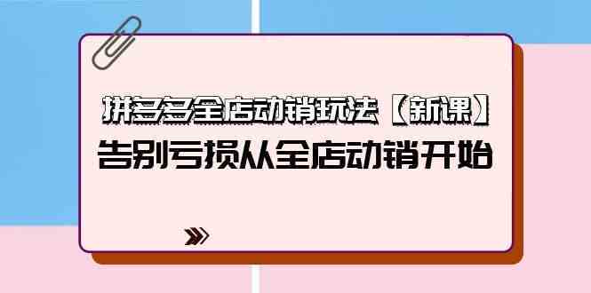 拼多多全店动销玩法【新课】，告别亏损从全店动销开始（4节视频课）-新星起源