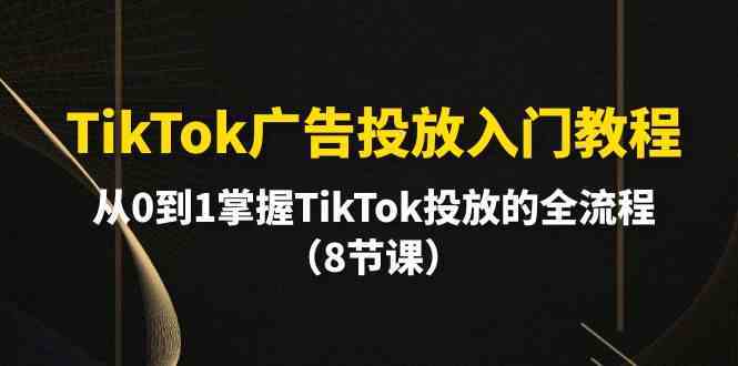 TikTok广告投放入门教程，从0到1掌握TikTok投放的全流程（8节课）-新星起源