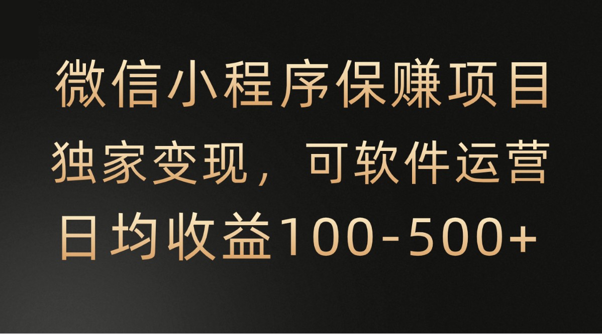 微信小程序，腾讯保赚项目，可软件自动运营，日均100-500+收益有保障-新星起源