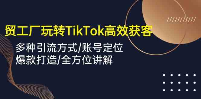 外贸工厂玩转TikTok高效获客，多种引流方式/账号定位/爆款打造/全方位讲解-新星起源