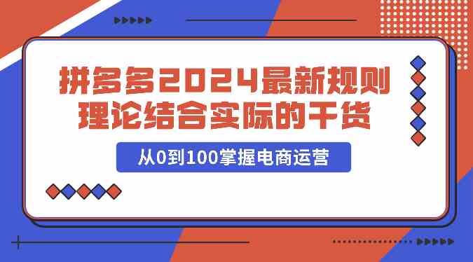 拼多多2024最新规则理论结合实际的干货，从0到100掌握电商运营-新星起源