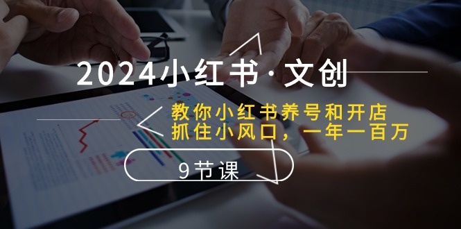 2024小红书文创：教你小红书养号和开店、抓住小风口 一年一百万 (9节课)-新星起源