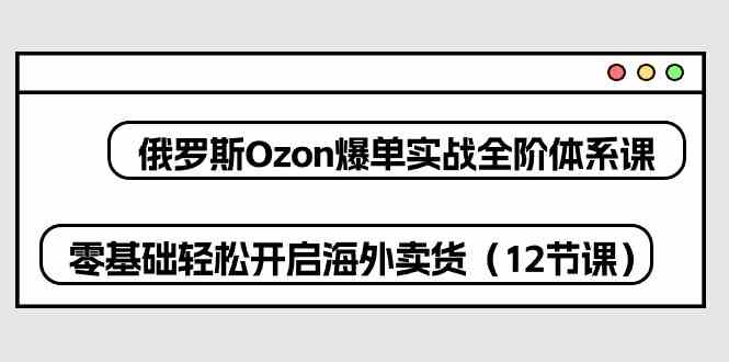 俄罗斯Ozon爆单实战全阶体系课，零基础轻松开启海外卖货（12节课）-新星起源