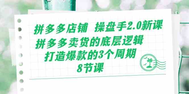 拼多多店铺操盘手2.0新课，拼多多卖货的底层逻辑，打造爆款的3个周期（8节）-新星起源